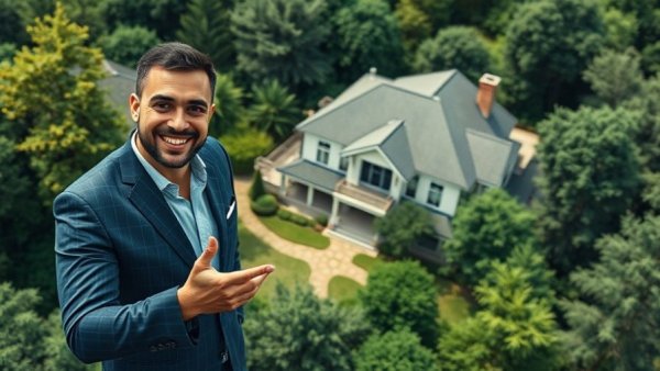 2 Million House in Bentonville, AR with smiling agent presenting lush property.