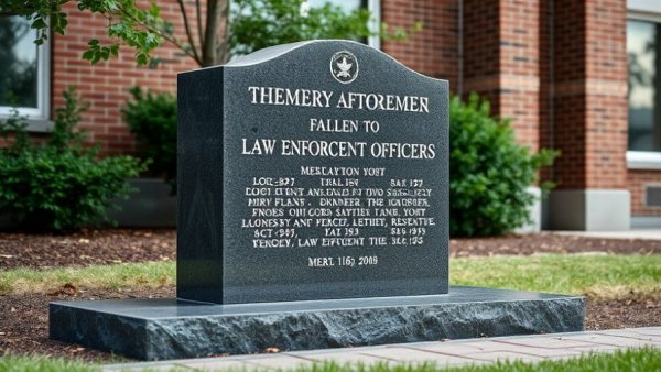 Arkansas law enforcement honor fallen officers with memorial stone.