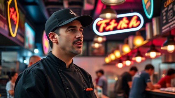 Casual chef at a Northwest Arkansas restaurant, vibrant setting.
