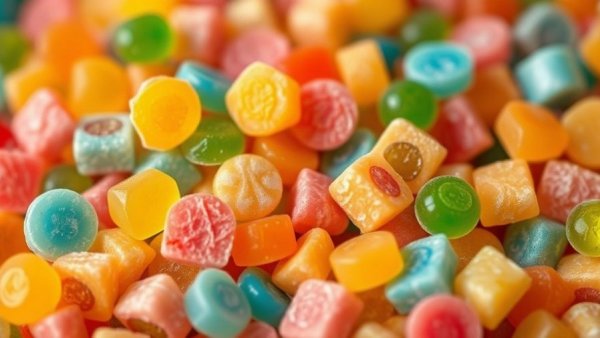 Colorful taffy candies arranged for National Taffy Day celebration.