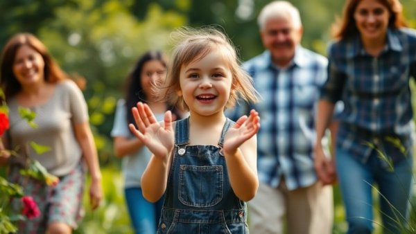 Young girl celebrates National Wyoming Day with family outdoors.