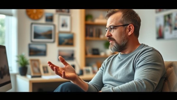 Casual man discussing plans indoors, related to NWA Council Transportation Plan.