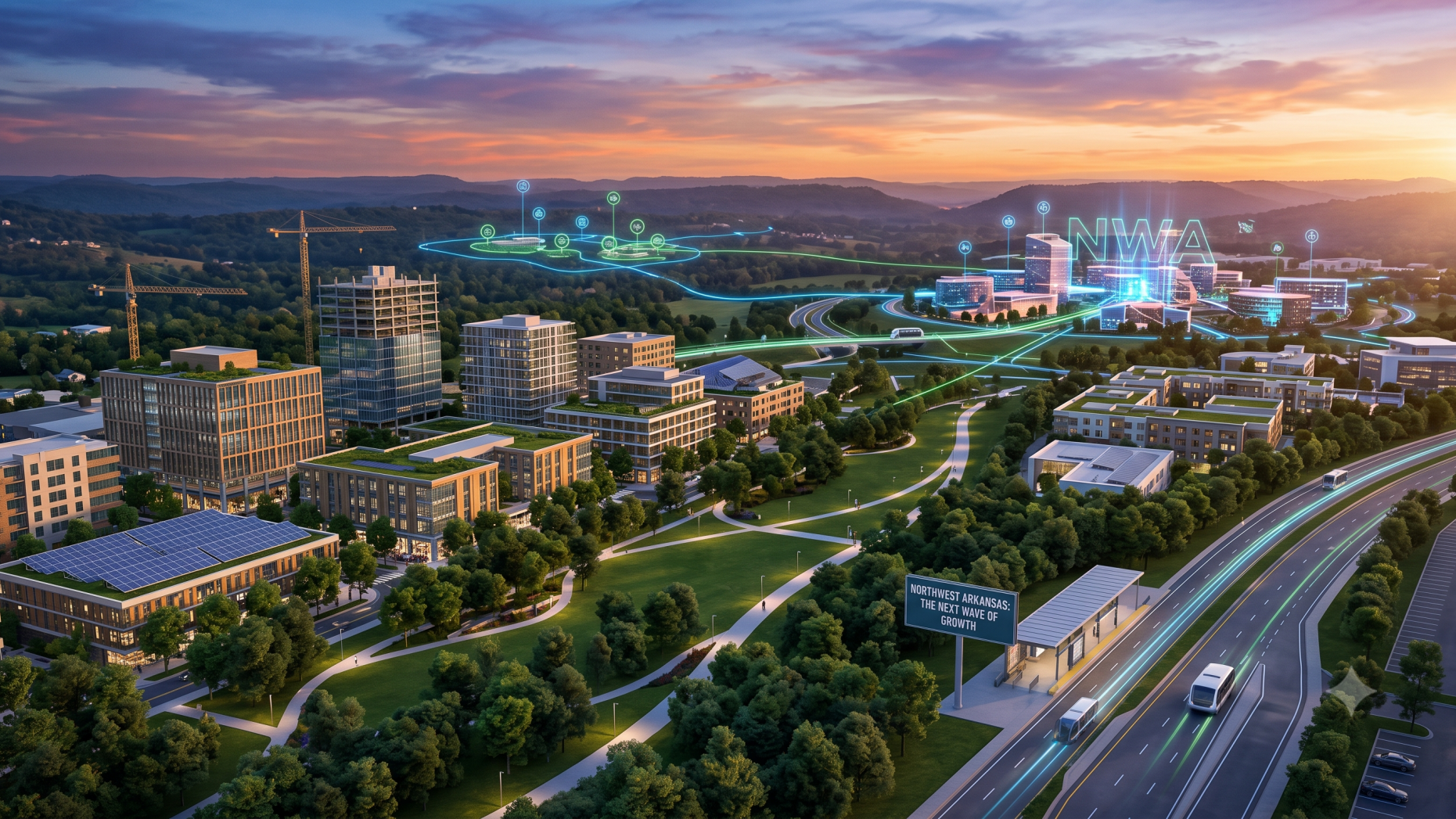 Next Wave of Growth in Northwest Arkansas, futuristic architecture.