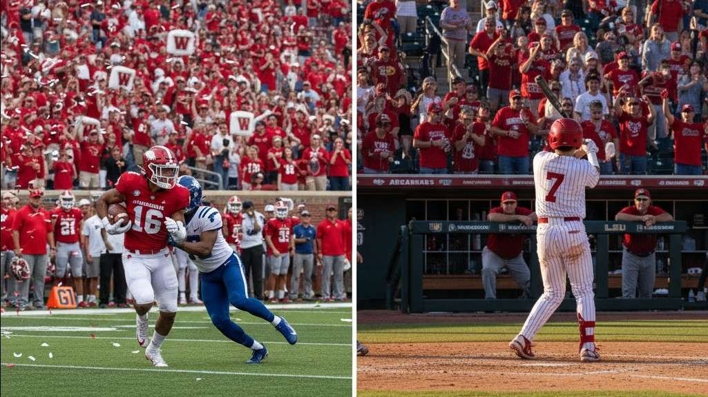 Arkansas Razorbacks game week poster showcasing coaches.