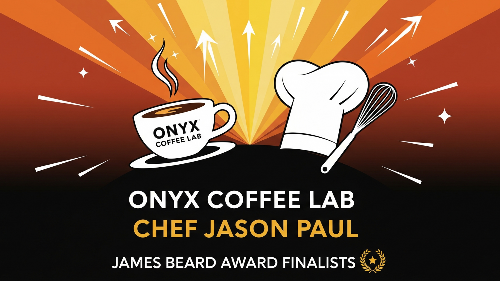 Elegant woman holding James Beard Award on a stylish backdrop.