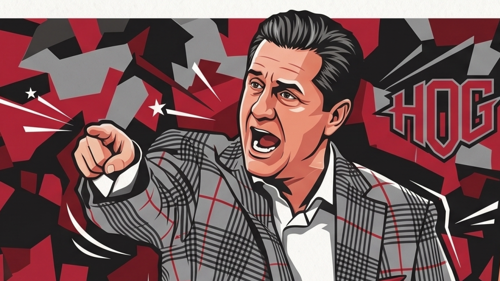 Confident man in sports arena amidst market changes