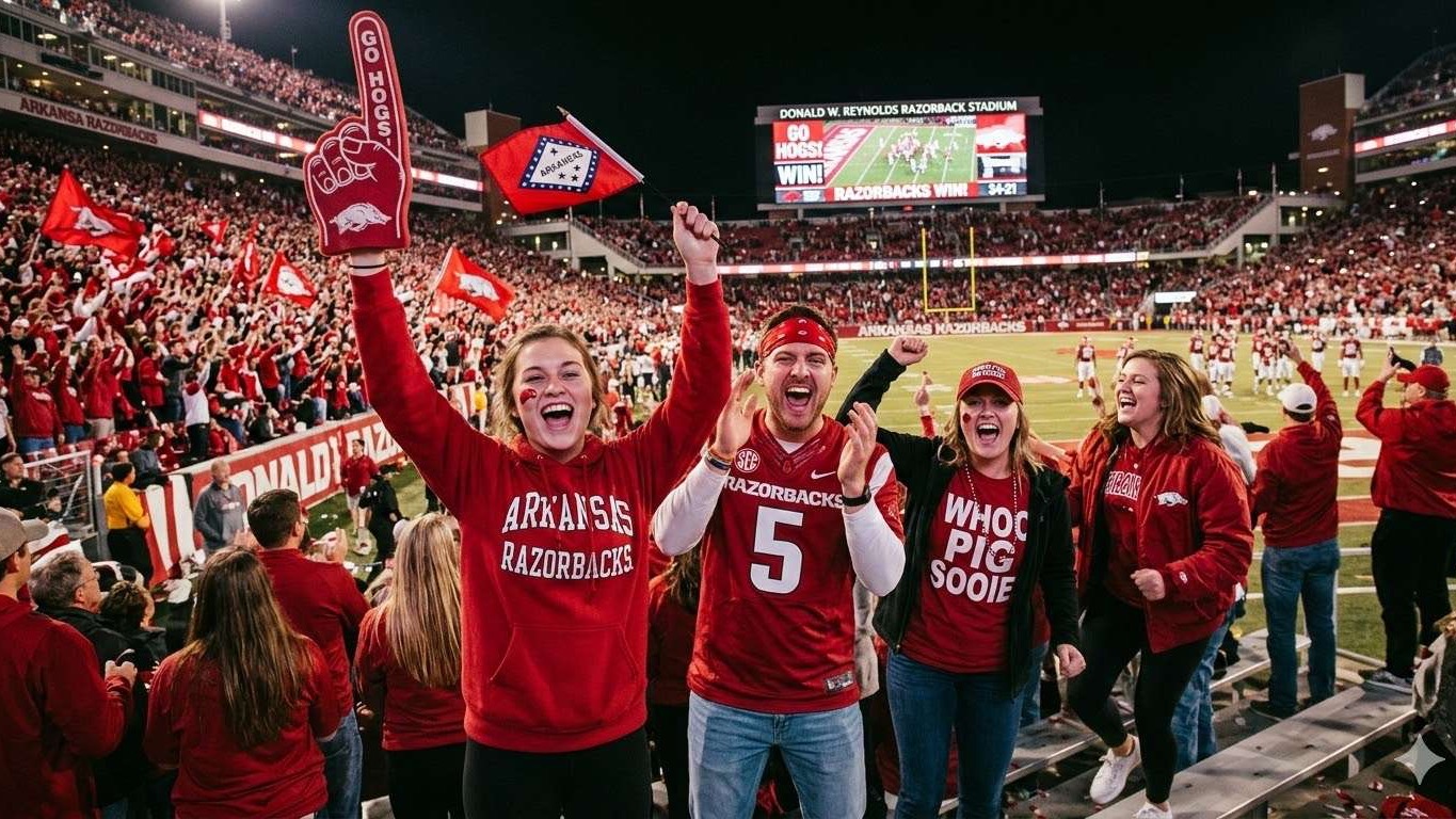 Exploring Northwest Arkansas graphic with smiling speaker and text.