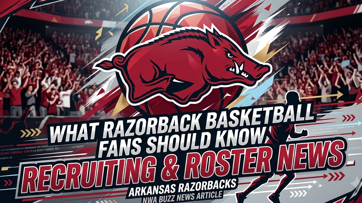 Sports coaches discussing Arkansas Razorbacks news in stadium