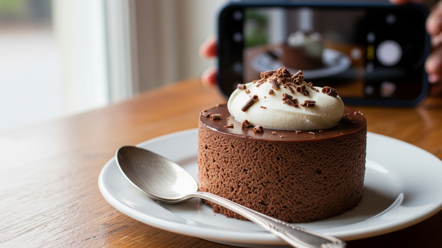 Elegant chocolate mousse with raspberries for National Chocolate Mousse Day.