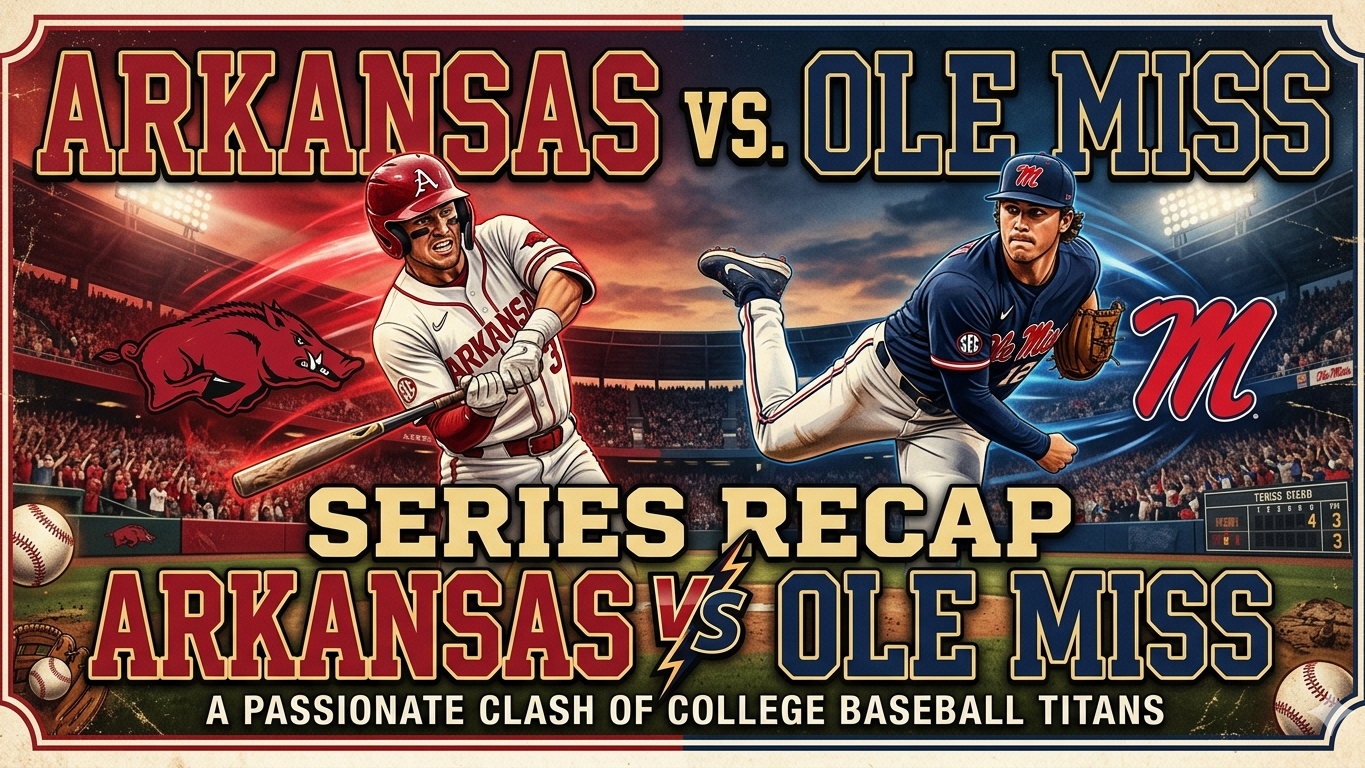 Arkansas-Ole Miss Series Recap featuring players discussing game in stadium.
