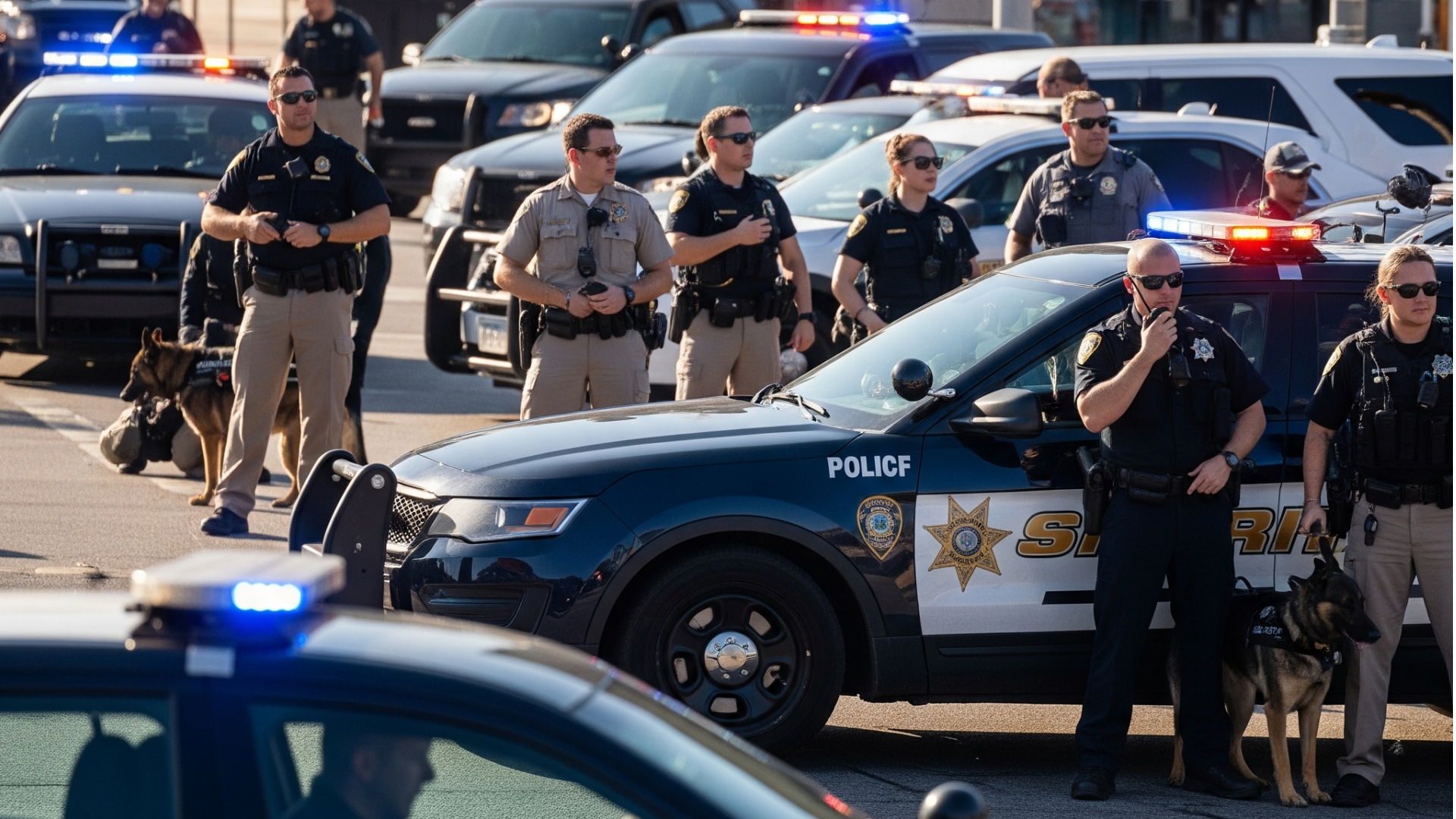 Confiscated items from multi-agency operation lead to arrests, evidence displayed.