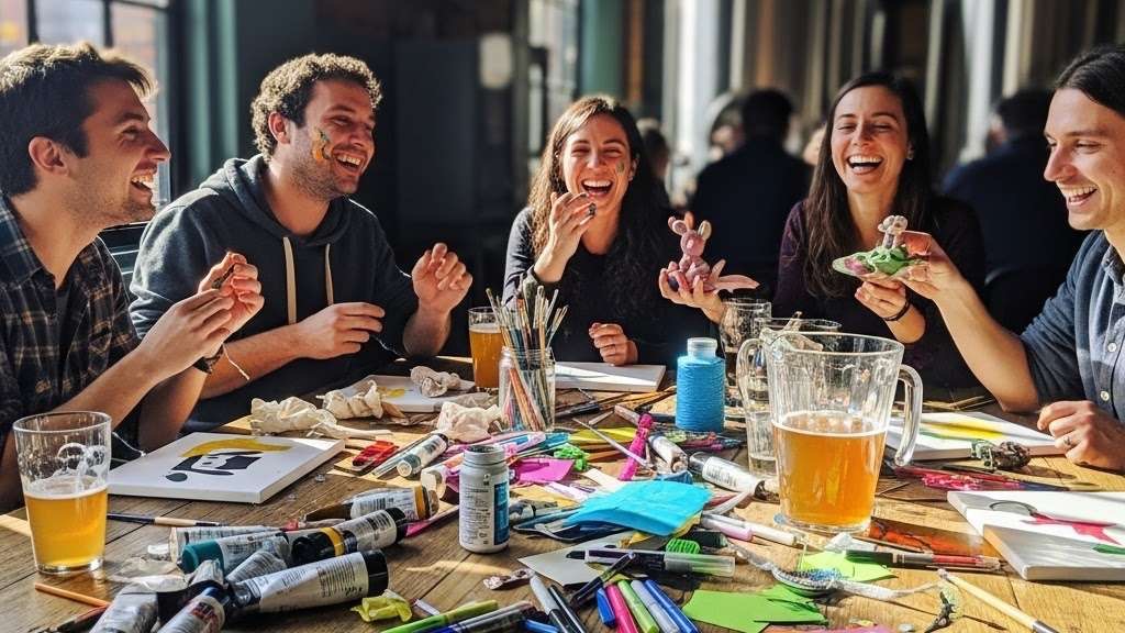 Woman at Crisis Brewing for Valentine's Day Sux Party, smiling.