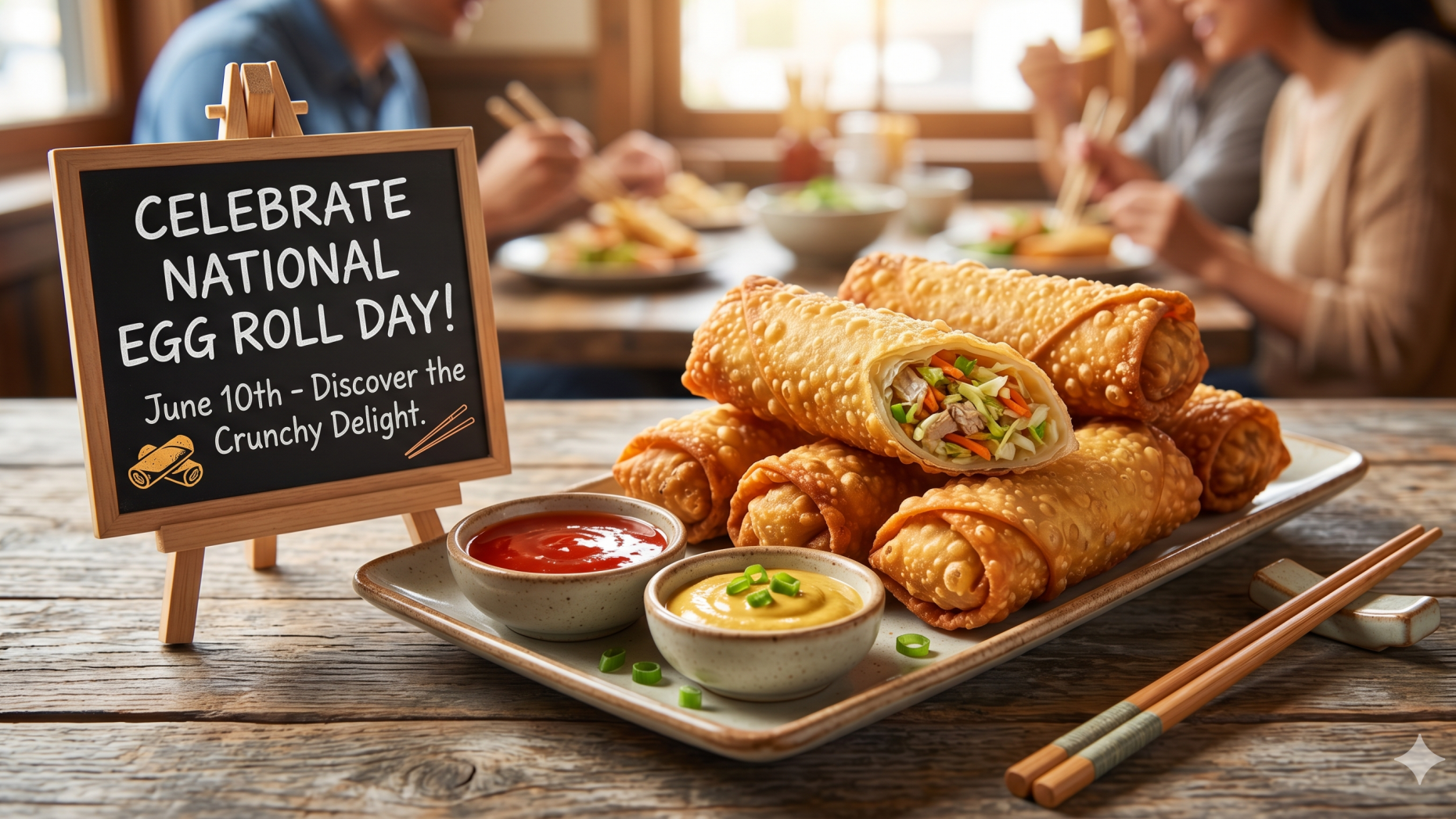 Crispy egg rolls for National Egg Roll Day celebration.