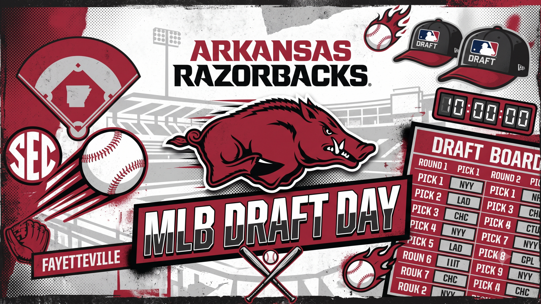 Arkansas baseball player pitching in MLB Draft results context