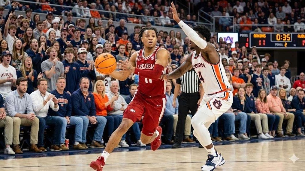 Arkansas vs. Auburn postgame insights with dynamic sports commentators.