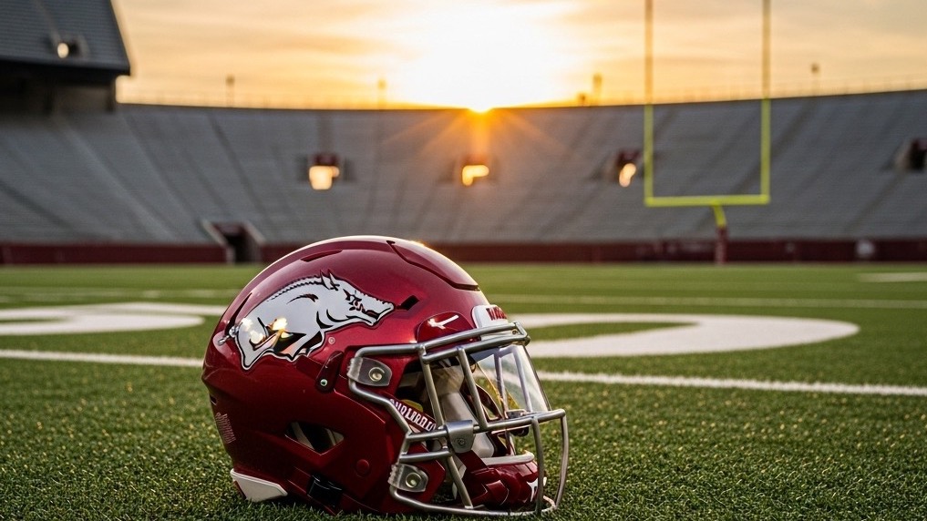 Arkansas football preview Ole Miss: Razorback player in press conference.
