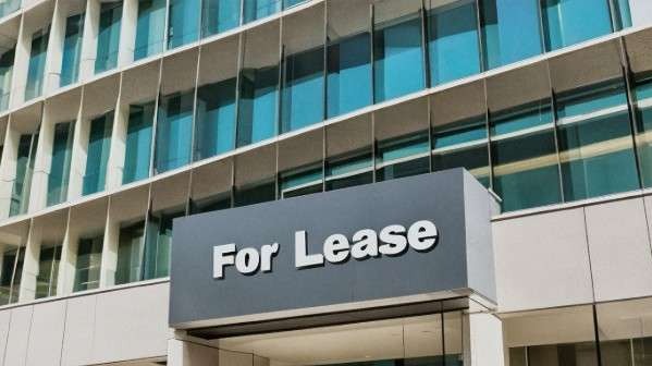 NWA office vacancy rate abstract design with bold text