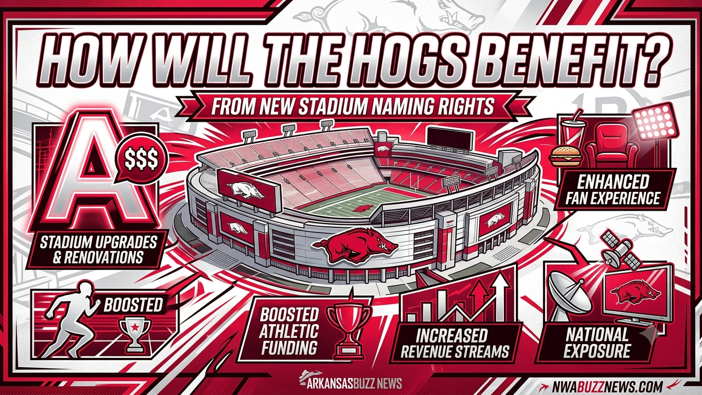Hogs benefit from new stadium naming rights event with sports jersey.