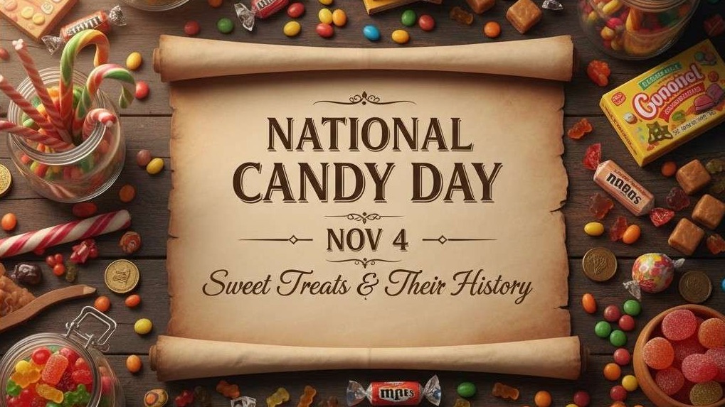 Colorful candies celebration for National Candy Day.