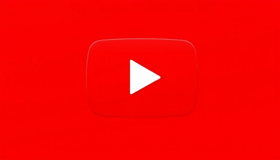 YouTube logo on red background.
