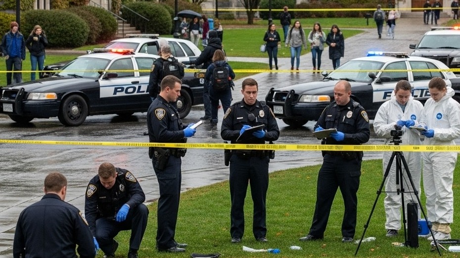 University of Arkansas police respond to active shooter hoax scene.