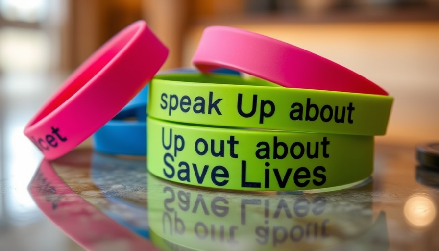 'Speak Up About Save Lives' wristbands promoting One Pill Can Kill initiative.