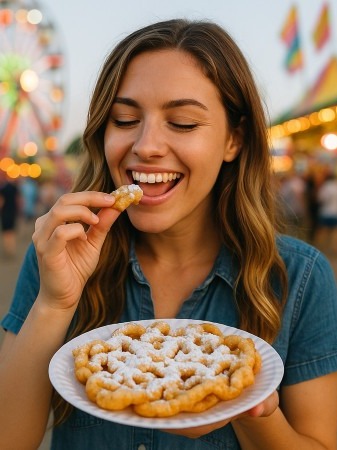 Funnel cake at the Benton County Fair