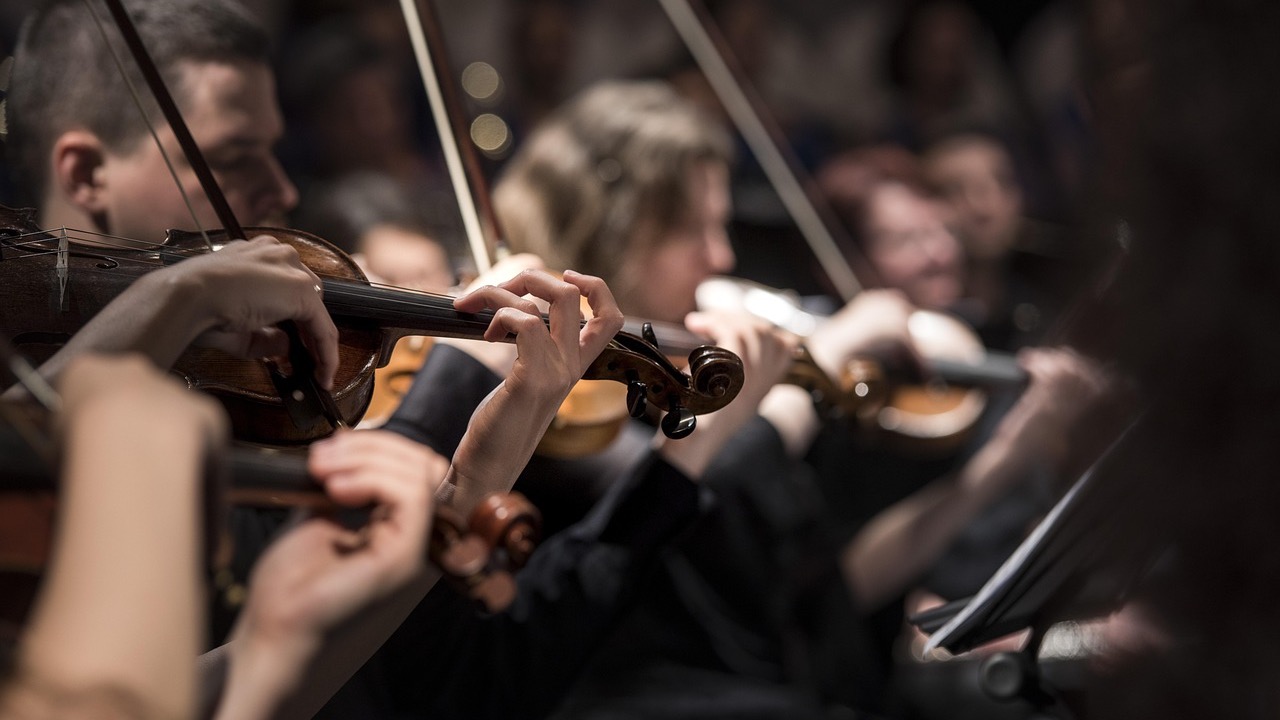 Orchestra rehearsing for Avatar musical production in Fayetteville