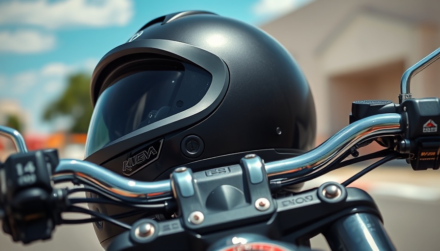 Close-up of motorcycle helmet at Bikes Blues and Barbecue event.