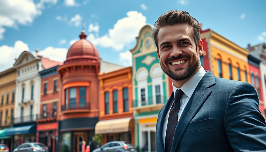 Bentonville Real Estate Market Update, man pointing at downtown buildings