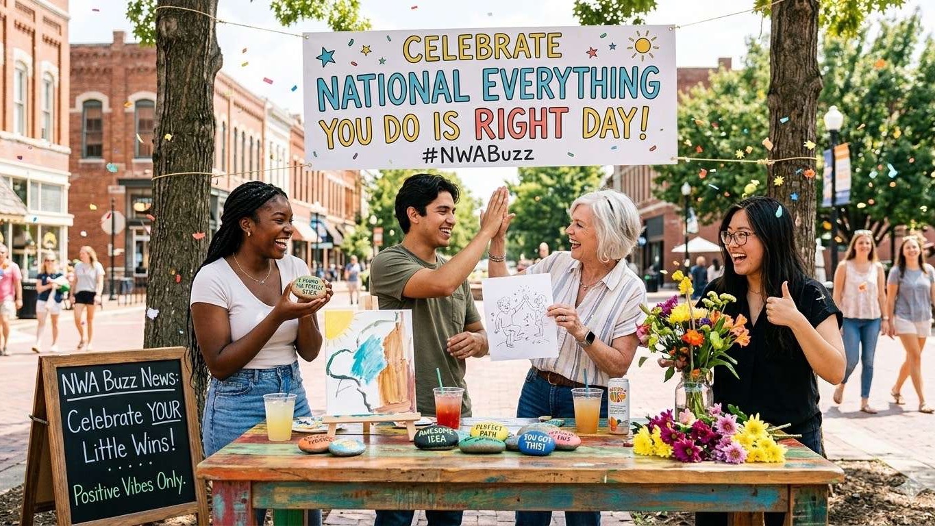 National Everything You Do Is Right Day celebration with joyful woman.