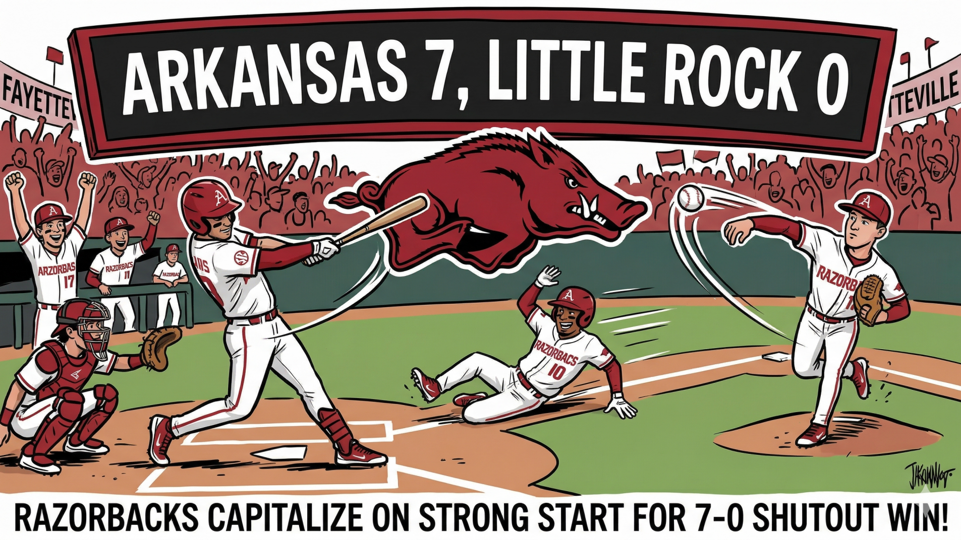 Arkansas Razorbacks players speaking at a press conference.