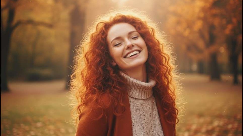 National Love Your Red Hair Day poster with vibrant red hair background.