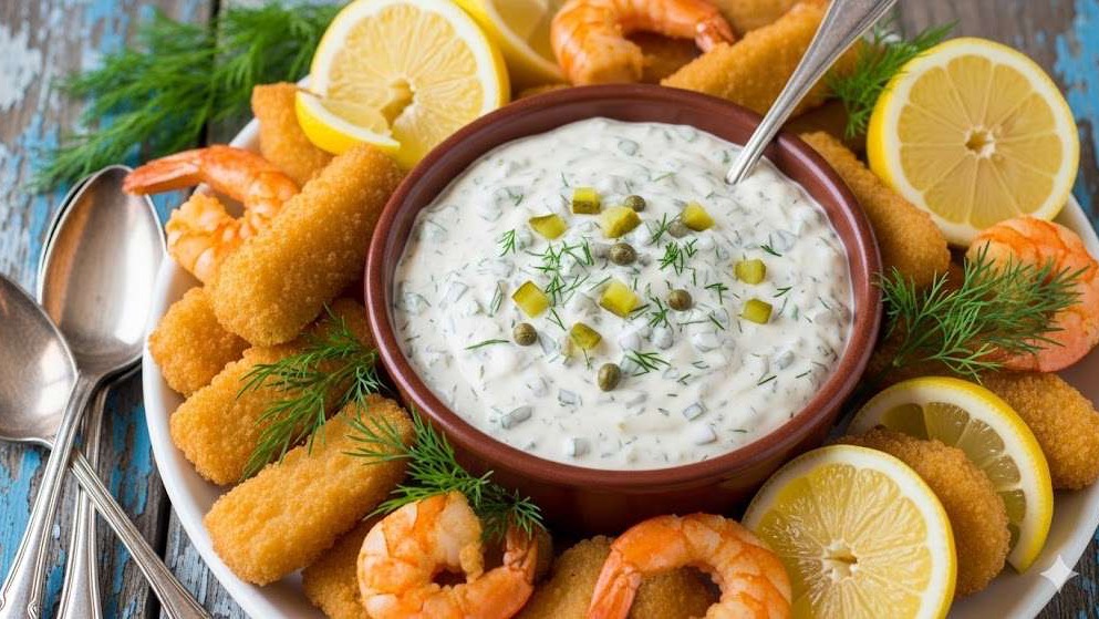 Crispy seafood platter for National Tartar Sauce Day.