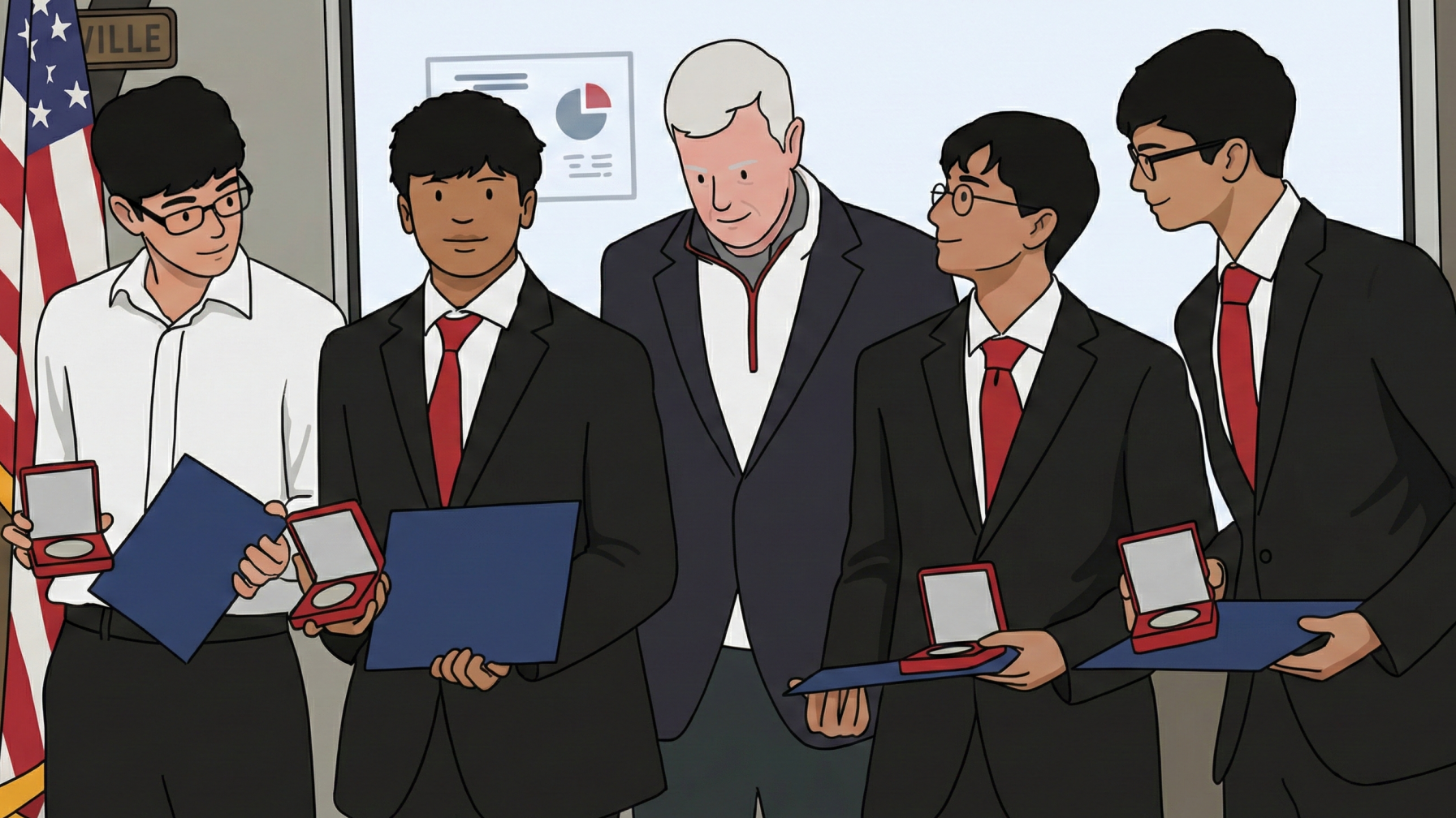 Arkansas App Challenge participants receive awards indoors.