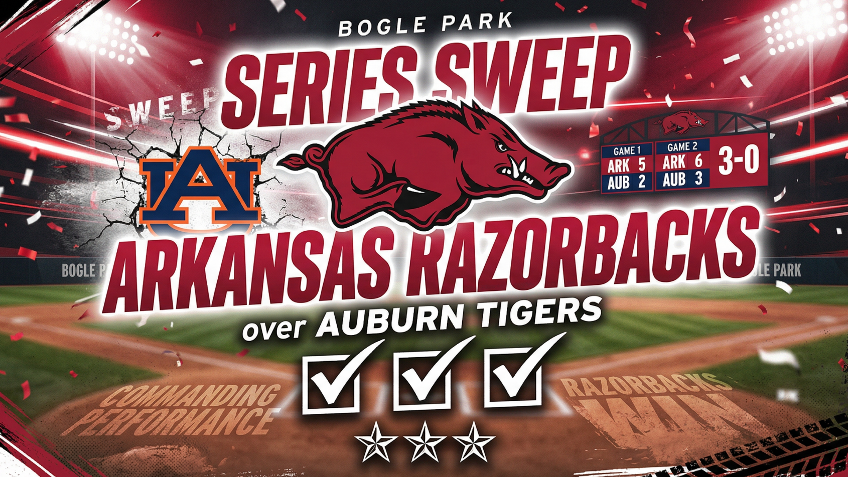 Arkansas softball players celebrating series sweep victory