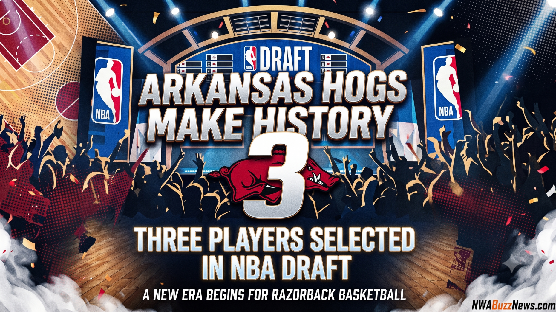 Arkansas Hogs NBA Draft featured players in jerseys.