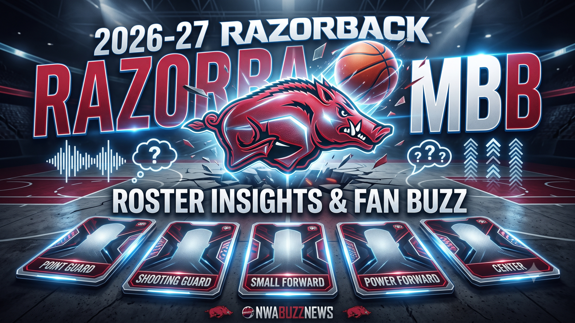 Razorback MBB team 2026-27 roster breakdown, player dunking.