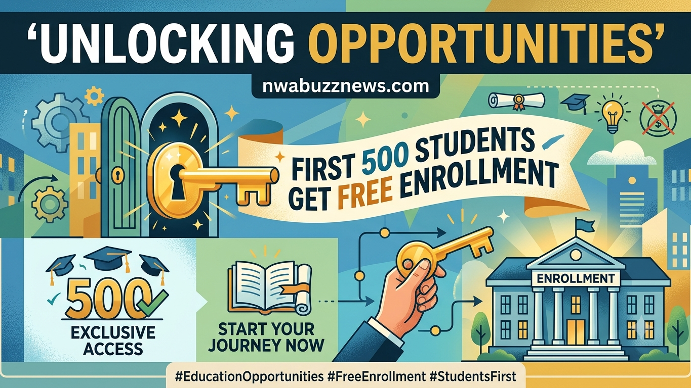 Engaging young man discussing free student enrollment opportunities.
