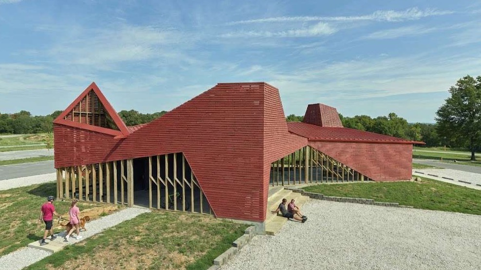 Fayetteville Centennial Park Events poster with bold design.