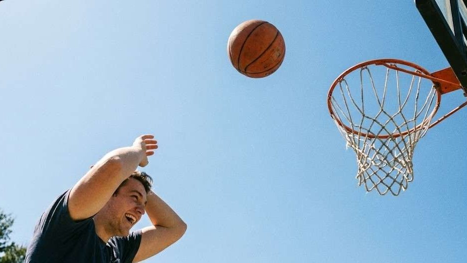 World Trick Shot Day celebrated with basketball trick shot.