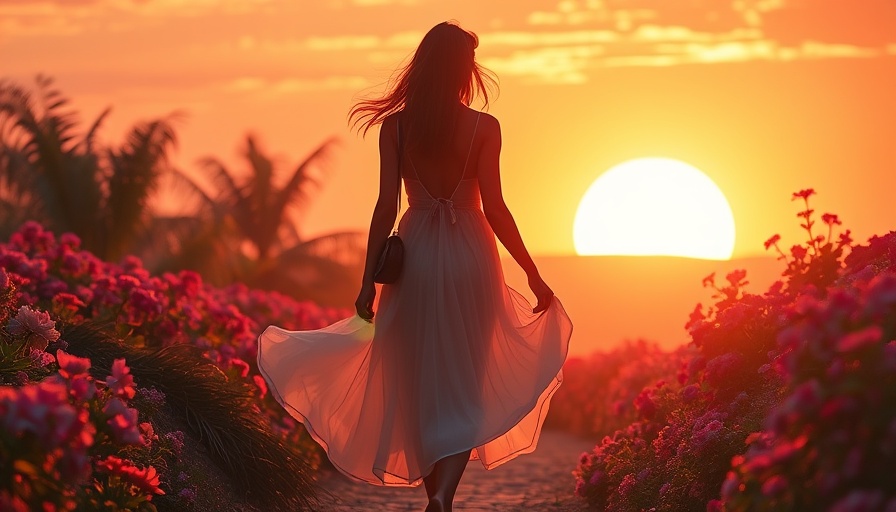 Reclaiming oneself through travel: vibrant sunset path scene.