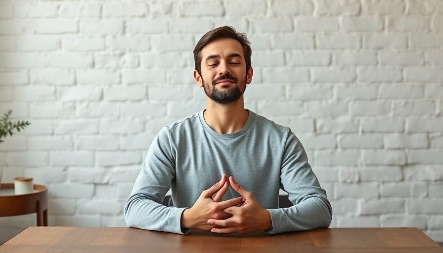 Person practicing mindfulness techniques with hands on chest for calming emotions.