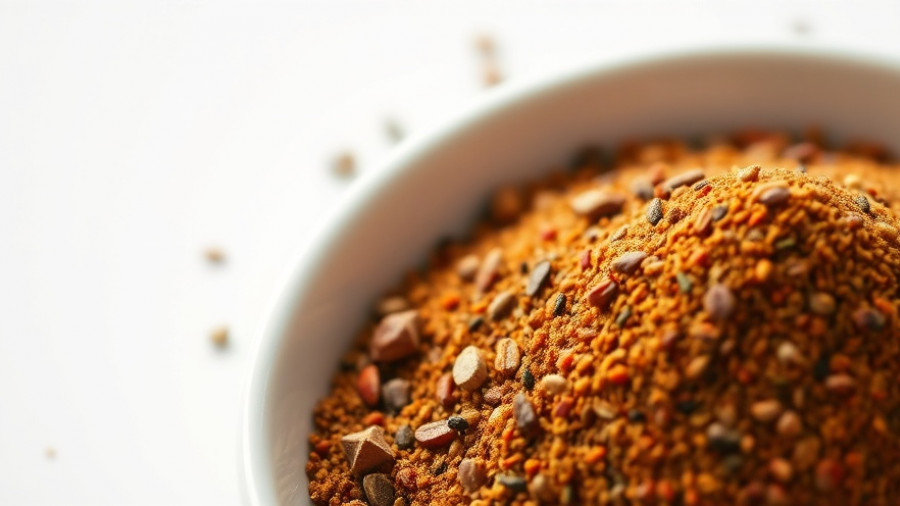 Homemade steak taco seasoning in white bowl, close-up view.