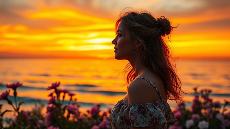 Contemplative woman at sunset by the sea; You Don’t Have to Be Strong All the Time
