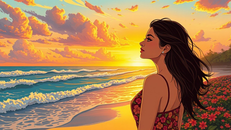 Serene woman enjoying a sunset, promoting healthy aging and longevity.