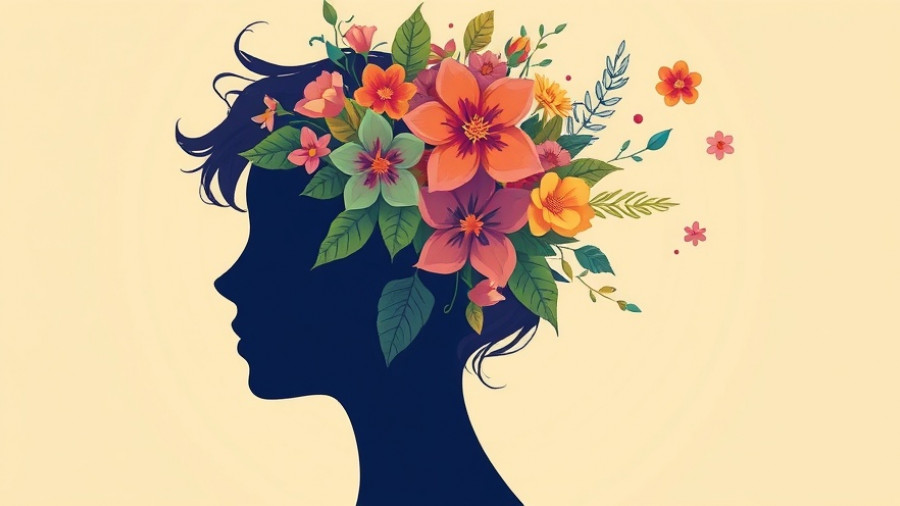 Illustration of cultivating a curious mind with flowers emerging from a silhouette