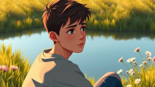 Contemplating man by pond symbolizing honesty in addiction recovery.