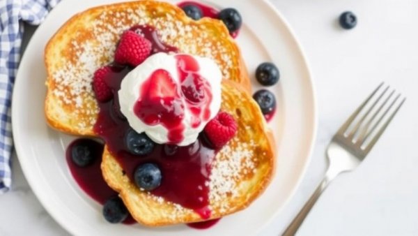 Sheet Pan French Toast With Mixed Berry Sauce