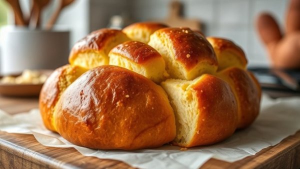 Jalapeno cheddar cottage cheese pull apart bread, freshly baked.